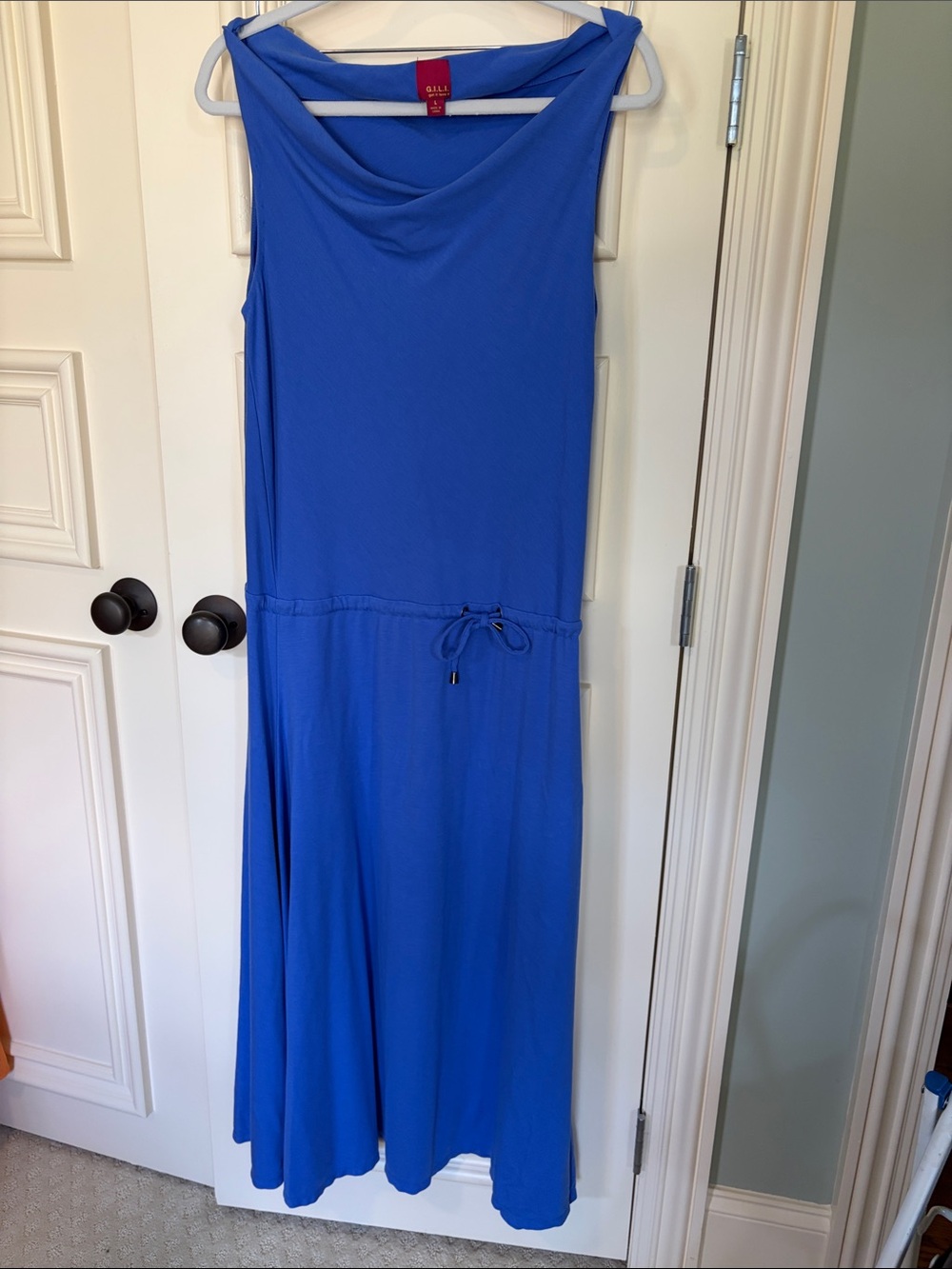 Sleeveless Cowl Neck Maxi Dress in Royal Blue
